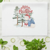 Frohe Weihnachten Adorable Holiday Design Geschirrtuch (Gefaltet)