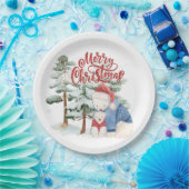 Frohe Weihnachten Adorable Holiday Design Pappteller (Party)