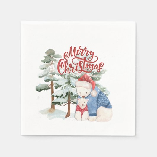 Frohe Weihnachten Adorable Holiday Design Serviette (Vorderseite)