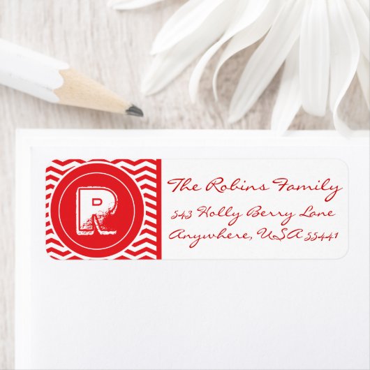 Frohe Weihnachten! Adress Mit Monogramm Labels (Insitu)