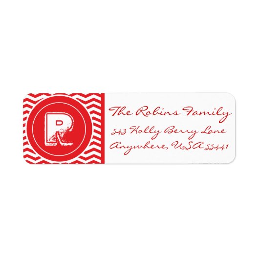 Frohe Weihnachten! Adress Mit Monogramm Labels (Vorne)