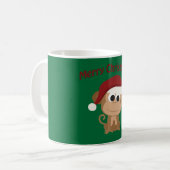 Frohe Weihnachten! Affe Kaffeetasse (Vorderseite Links)