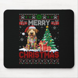Frohe Weihnachten Airedale Terrier Dog Lover Ugly Mousepad