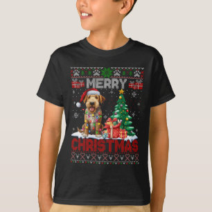 Frohe Weihnachten Airedale Terrier Dog Lover Ugly  T-Shirt