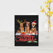 Frohe Weihnachten Airedale Terrier Santa Reindeer  Karte (Gelbe Blume)