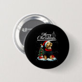 Frohe Weihnachten Airedale Terrier Weihnachtsmann Button (Vorne & Hinten)