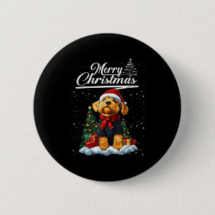 Frohe Weihnachten Airedale Terrier Weihnachtsmann  Button