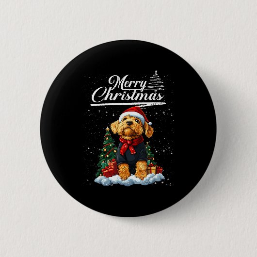 Frohe Weihnachten Airedale Terrier Weihnachtsmann  Button (Vorderseite)