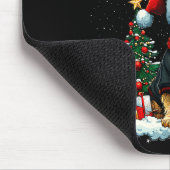 Frohe Weihnachten Airedale Terrier Weihnachtsmann Mousepad (Ecke)