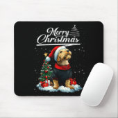 Frohe Weihnachten Airedale Terrier Weihnachtsmann Mousepad (Mit Mouse)