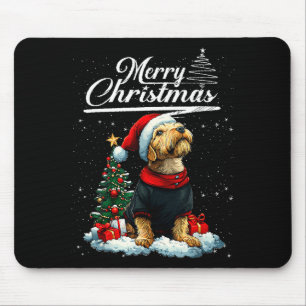 Frohe Weihnachten Airedale Terrier Weihnachtsmann Mousepad