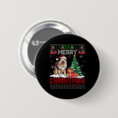 Frohe Weihnachten Alaskan Malamute Dog Lover Ugly  Button (Vorne & Hinten)