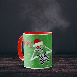 Frohe Weihnachten Albern Skeleton Ornament Eyes Ha Tasse