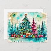 Frohe Weihnachten, alle! Postkarte (Vorne/Hinten)