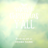 Frohe Weihnachten Alle White Script Logo Store Nam Fensteraufkleber (Blatt 3)