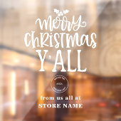 Frohe Weihnachten Alle White Script Logo Store Nam Fensteraufkleber (Blatt 2)