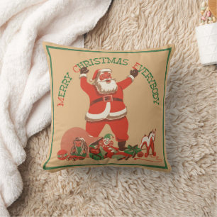 Frohe Weihnachten allen! Vintage Weihnachtsmann Kissen