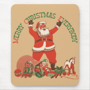 Frohe Weihnachten allen! Vintage-Weihnachtsmann Mousepad
