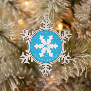Frohe Weihnachten! Alles Gute zum neuen Jahr! Schn Schneeflocken Zinn-Ornament