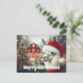 Frohe Weihnachten Alpaca Postkarte (Stehend Vorderseite)