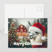 Frohe Weihnachten Alpaca Postkarte (Vorne/Hinten)