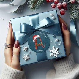 Frohe Weihnachten Alphabet "A" Round Sticker