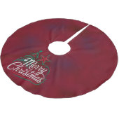 Frohe Weihnachten als Polyester Weihnachtsbaumdecke (Schrägansicht)