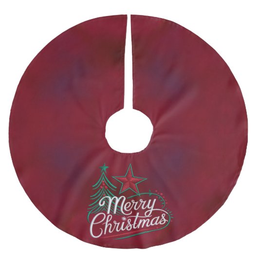 Frohe Weihnachten als Polyester Weihnachtsbaumdecke (Vorderseite)