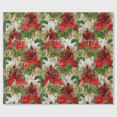 Frohe Weihnachten Alte Script-Rose Red Gold Marmor Geschenkpapier (Flach)