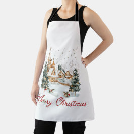 Frohe Weihnachten alter Jahrgang Weihnachts-Illust Schürze