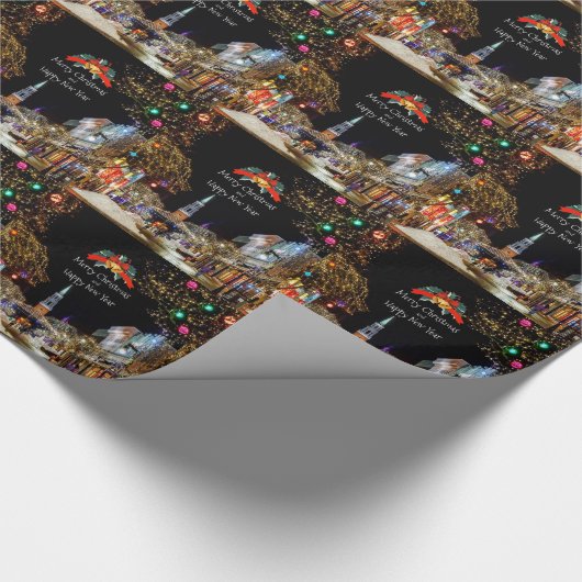 Frohe Weihnachten, altmodische Feiertage Geschenkpapier (Ecke)