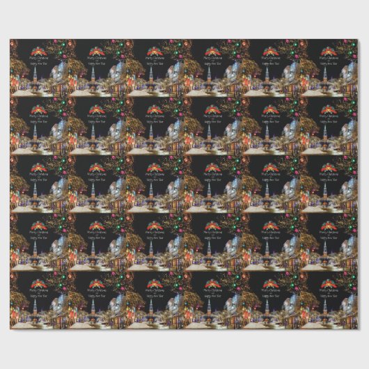 Frohe Weihnachten, altmodische Feiertage Geschenkpapier (Flach)