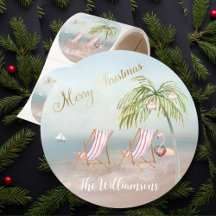 Frohe Weihnachten am Strand Familienname