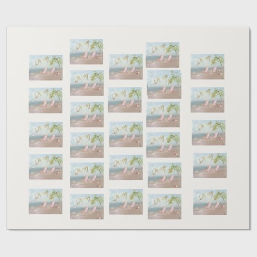 Frohe Weihnachten am Strand Geschenkpapier (Flach)