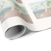 Frohe Weihnachten am Strand Geschenkpapier (Rolleneckpunkt)