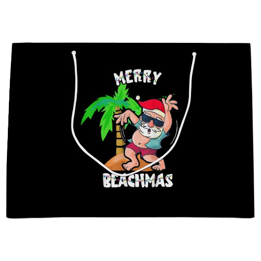 Frohe Weihnachten am Strand im Juli Funny Santa Xm Große Geschenktüte (Vorderseite)