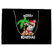 Frohe Weihnachten am Strand im Juli Funny Santa Xm Große Geschenktüte (Rückseite)