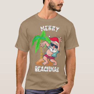 Frohe Weihnachten am Strand im Juli Funny Santa Xm T-Shirt