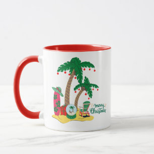Frohe Weihnachten am Strand Tasse