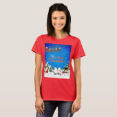 Frohe Weihnachten American Eskimo Dog T-Shirt (Vorne ganz)