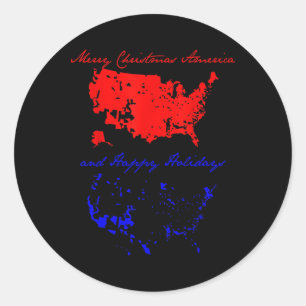 Frohe Weihnachten Amerika Funny Trump Weihnachtska Runder Aufkleber