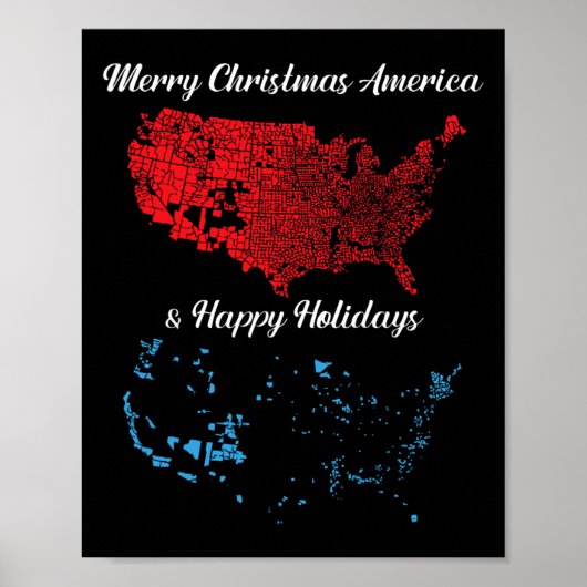 Frohe Weihnachten Amerika und glückliche Feiertage Poster (Vorne)