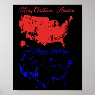 Frohe Weihnachten Amerika und glückliche Ferien Us Poster