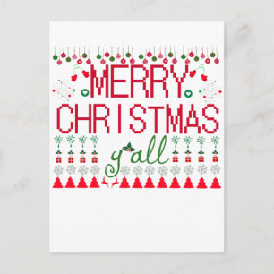 Frohe Weihnachten an alle mit hässlichem Pullover Postkarte