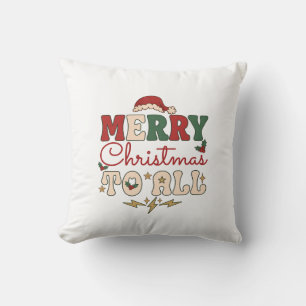Frohe Weihnachten an alle Santa Hut Blitzsterne Kissen