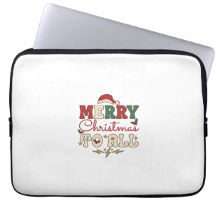 Frohe Weihnachten an alle Santa Hut Blitzsterne Laptopschutzhülle