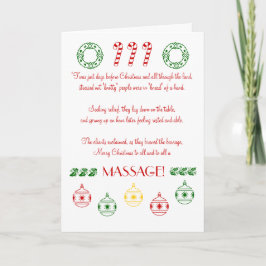 Frohe Weihnachten an alle und an alle eine MASSAGE