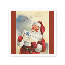 Frohe Weihnachten an Alle Vintage Santa Papier Ser