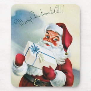 Frohe Weihnachten an Alle (Vintage Weihnachtsmann) Mousepad
