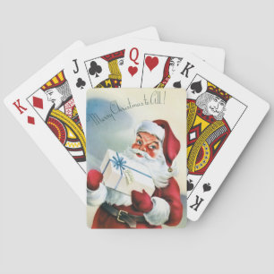 Frohe Weihnachten an Alle (Vintage Weihnachtsmann) Spielkarten